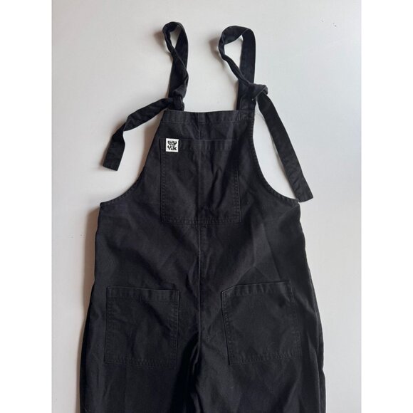 LUCY & YAK Original Black Organic Cotton Canvas Overalls Dungarees, Size 4 - Picture 5 of 13